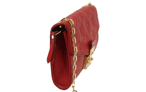 Louis Vuitton Red Empreinte Leather Saint-Germain Pochette With Chain