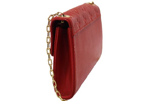 Louis Vuitton Red Empreinte Leather Saint-Germain Pochette With Chain