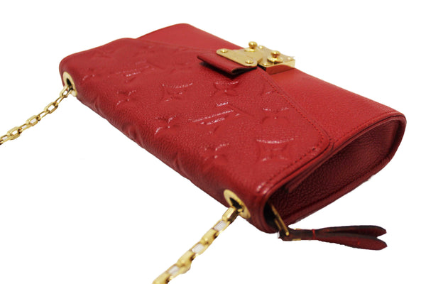 Louis Vuitton Red Empreinte Leather Saint-Germain Pochette With Chain