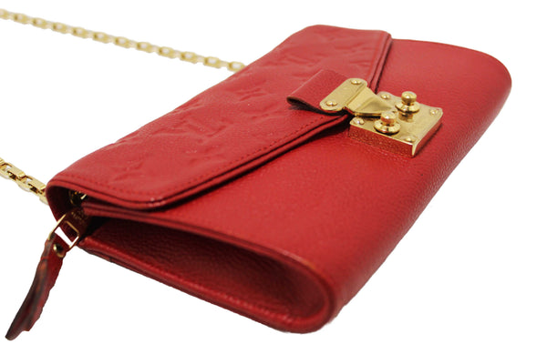 Louis Vuitton Red Empreinte Leather Saint-Germain Pochette With Chain