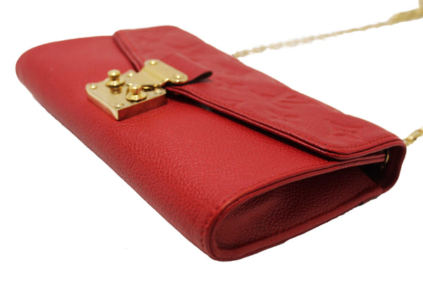 Louis Vuitton Red Empreinte Leather Saint-Germain Pochette With Chain