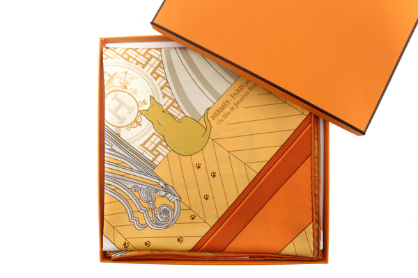 New Hermes Orange Mystere Au 24 Scarf 90cm