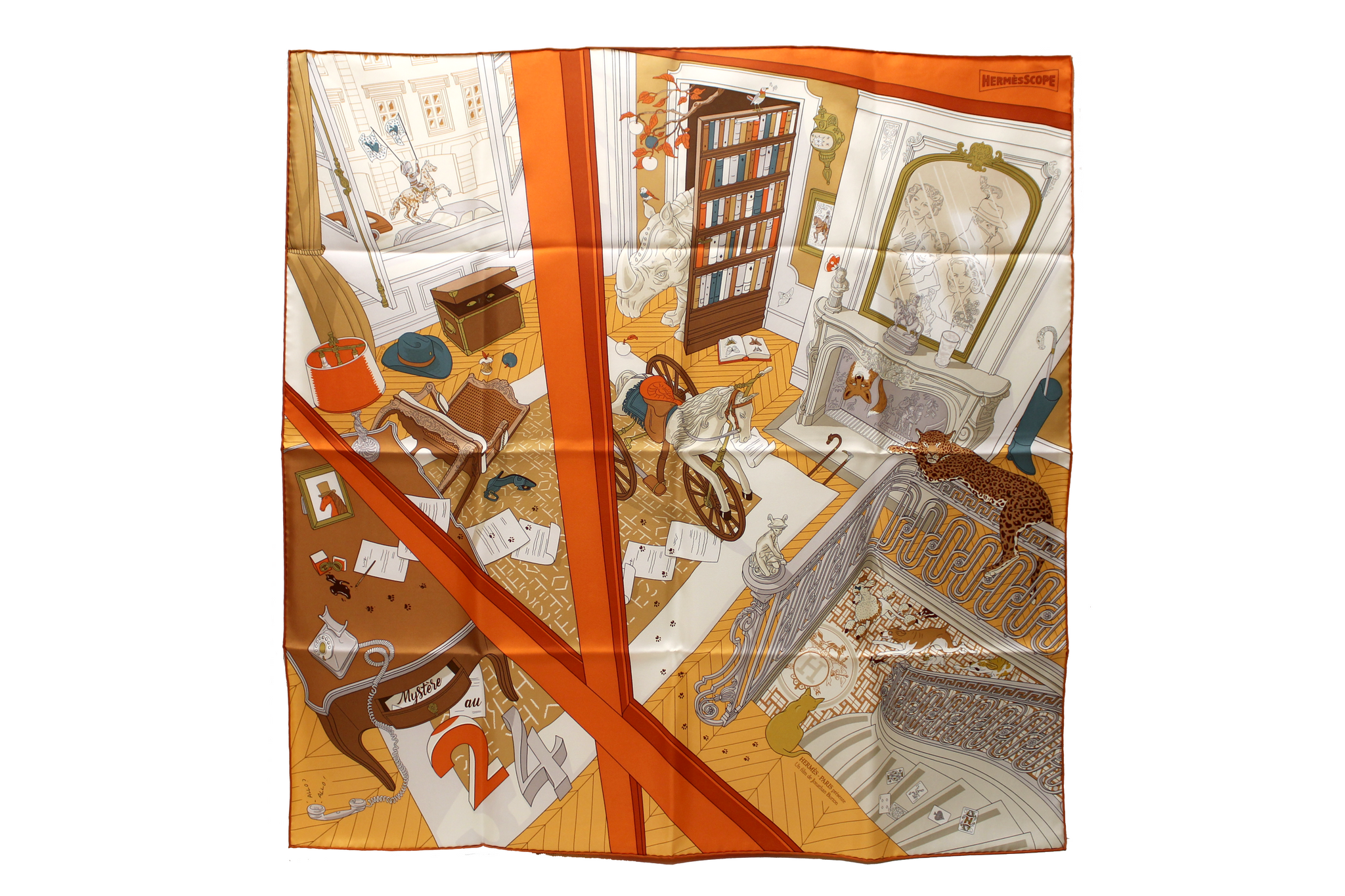 New Hermes Orange Mystere Au 24 Scarf 90cm