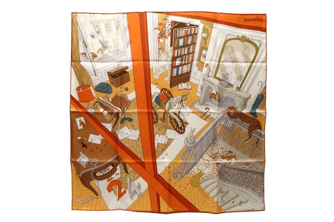 New Hermes Orange Mystere Au 24 Scarf 90cm