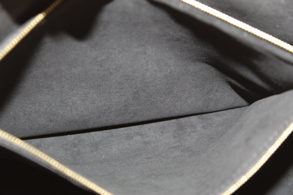 Louis Vuitton Damier Ebene Canvas With Black Leather Riverside Bag