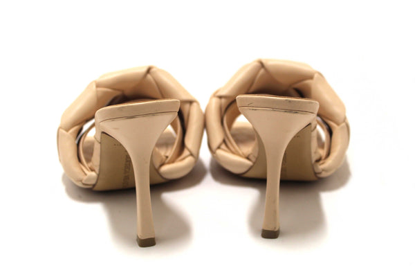 Bottega Venetal Beige Leather Lido Mule Open Sandals Shoes 37