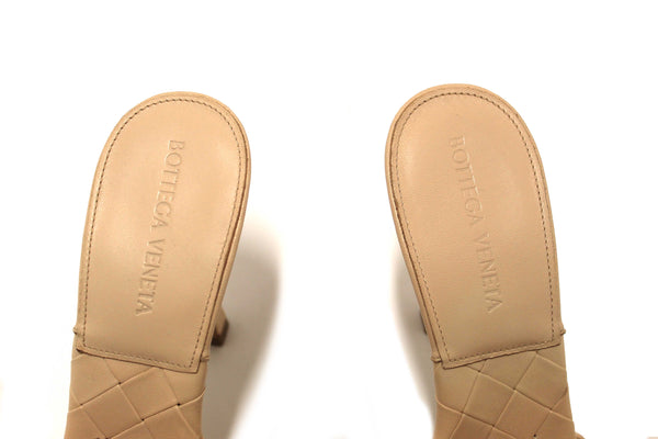 Bottega Venetal Beige Leather Lido Mule Open Sandals Shoes 37