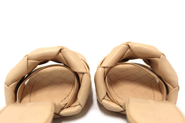 Bottega Venetal Beige Leather Lido Mule Open Sandals Shoes 37