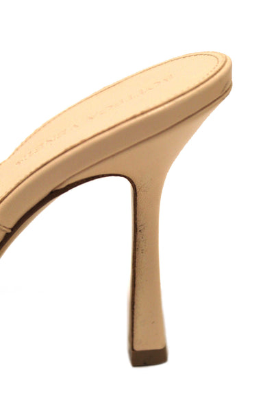 Bottega Venetal Beige Leather Lido Mule Open Sandals Shoes 37