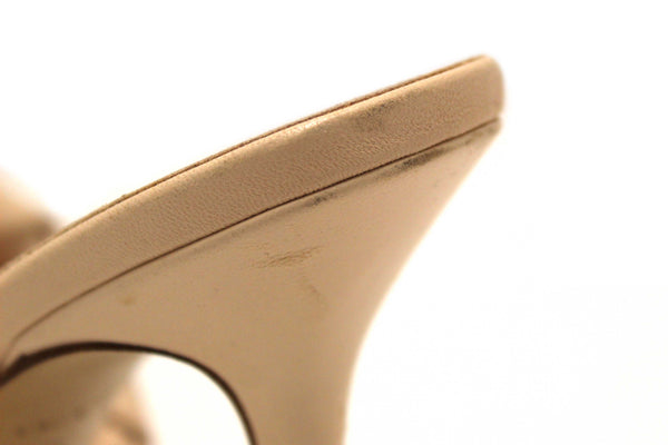 Bottega Venetal Beige Leather Lido Mule Open Sandals Shoes 37