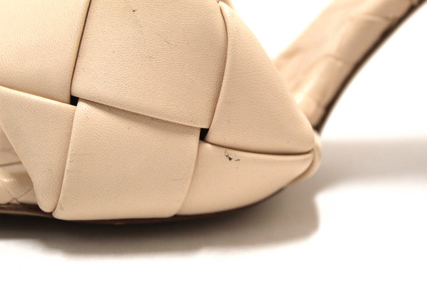 Bottega Venetal Beige Leather Lido Mule Open Sandals Shoes 37