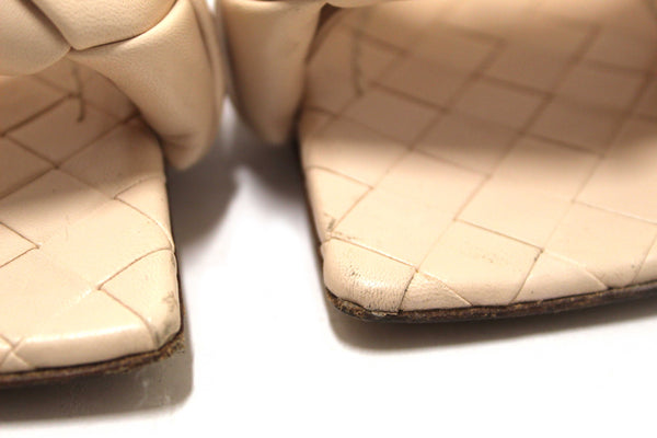 Bottega Venetal Beige Leather Lido Mule Open Sandals Shoes 37