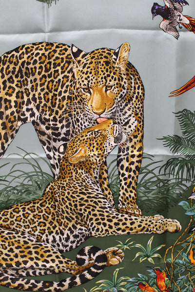 New Hermes Blue Jungle Love Forever Scarf 90cm