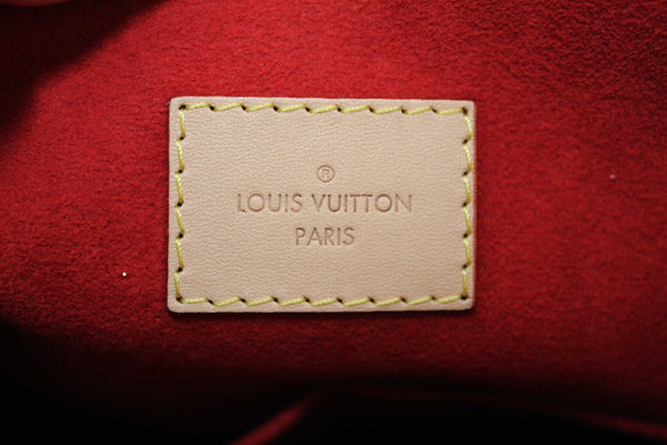 Louis Vuitton Classic Monogram Canvas with Red Leather V Tote MM Bag