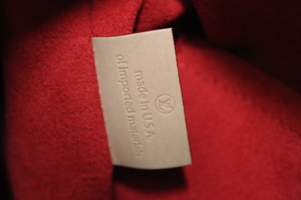 Louis Vuitton Classic Monogram Canvas with Red Leather V Tote MM Bag