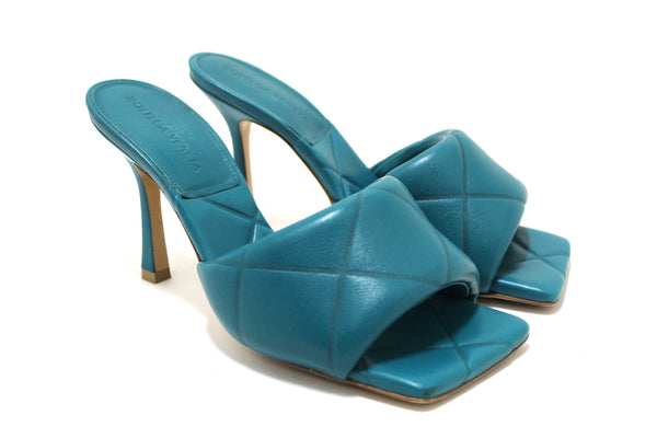 Bottega Venetal Green Leather Lido Mule Open Sandals Shoes 37
