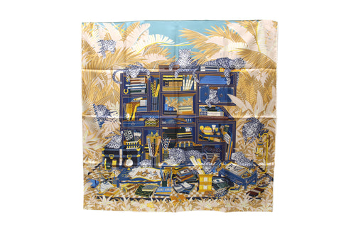 New Hermes Green Carre Double Face Leopards Scarf 90cm