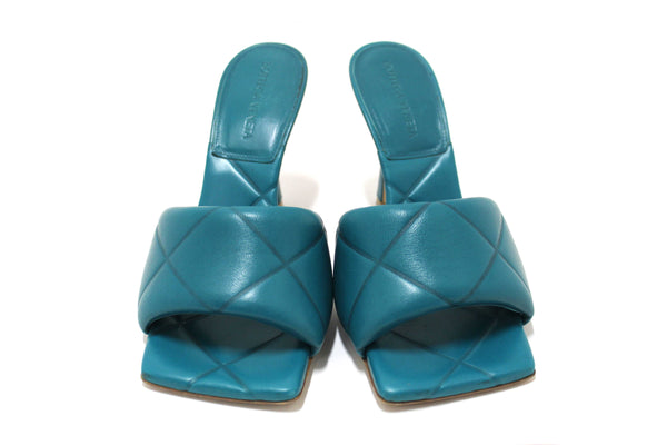 Bottega Venetal Green Leather Lido Mule Open Sandals Shoes 37