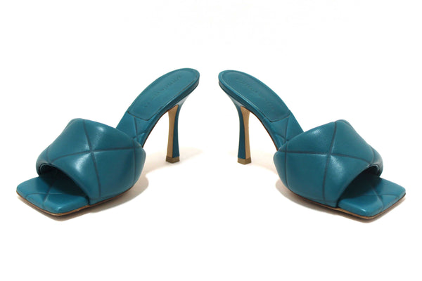 Bottega Venetal Green Leather Lido Mule Open Sandals Shoes 37