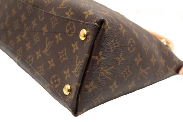 Louis Vuitton Classic Monogram Canvas with Red Leather V Tote MM Bag