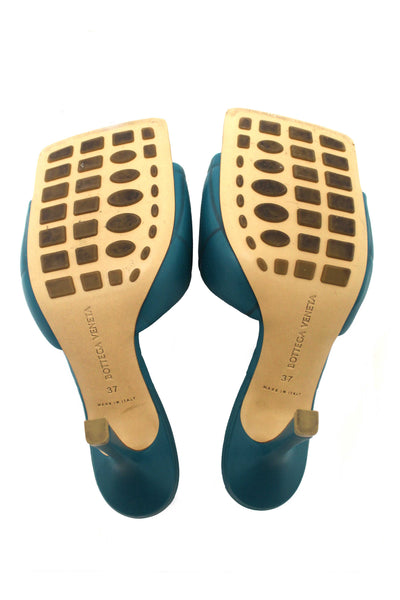 Bottega Venetal Green Leather Lido Mule Open Sandals Shoes 37