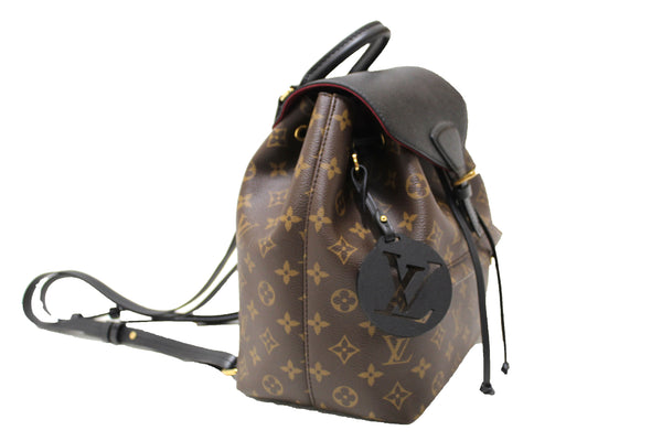Louis Vuitton Classic Monogram with Black Leather Montsouris PM Backpack