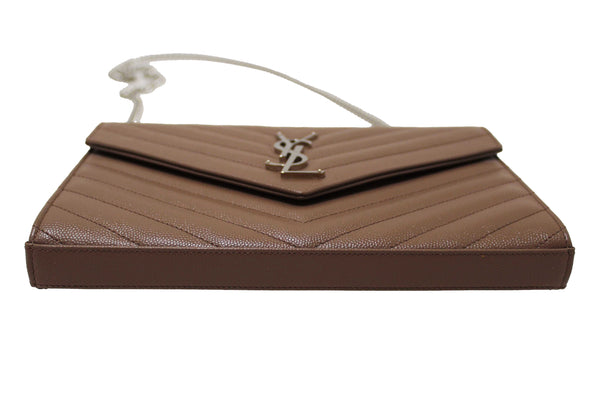 NEW Yves Saint Laurent Fard Cassandre Matelasse Grain De Poudre Chain Wallet Crossbody Bag
