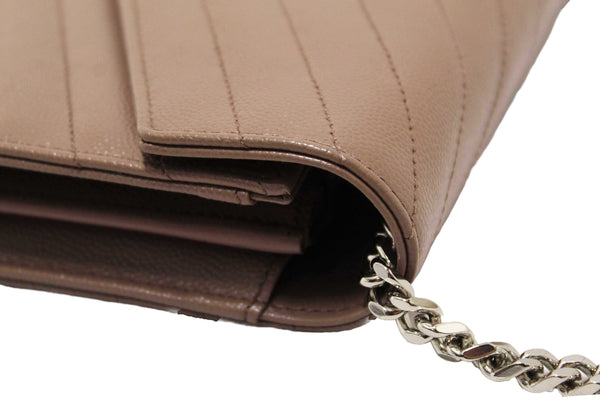 NEW Yves Saint Laurent Fard Cassandre Matelasse Grain De Poudre Chain Wallet Crossbody Bag