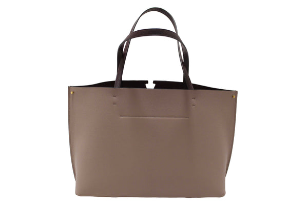 Valentino Garavani Neutral Calfskin Leather Vlogo Fillme MediumTote