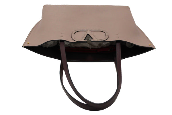 Valentino Garavani Neutral Calfskin Leather Vlogo Fillme MediumTote