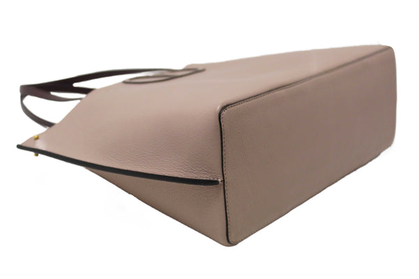 Valentino Garavani Neutral Calfskin Leather Vlogo Fillme MediumTote