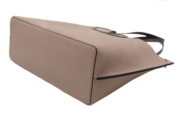 Valentino Garavani Neutral Calfskin Leather Vlogo Fillme MediumTote