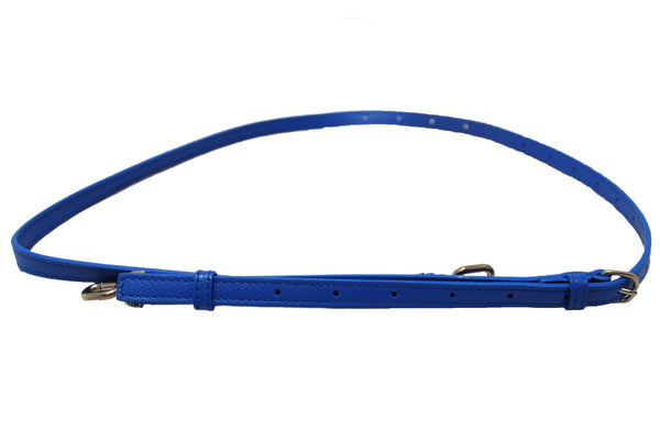 NEW Balenciaga Blue Grained Calfskin Leather XL Cloud Clutch with Strap