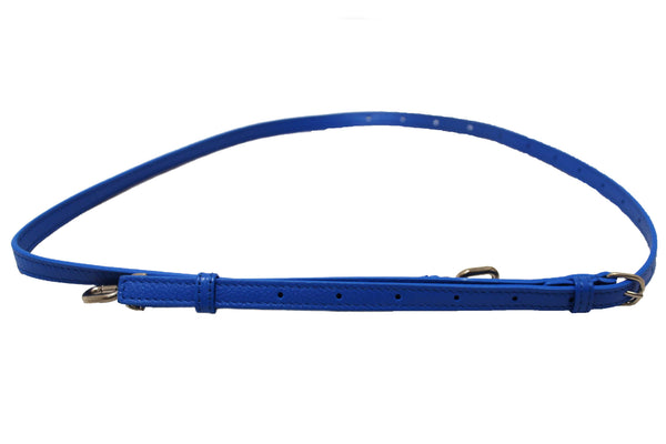 NEW Balenciaga Blue Grained Calfskin Leather XL Cloud Clutch with Strap