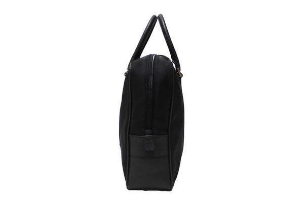 Authentic Prada Black Re-Nylon and Black Saffiano Leather Briefcase Bag