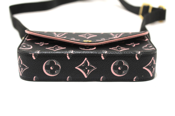 Louis Vuitton Black and Pink Felicie Strap and Go Pochette Bag