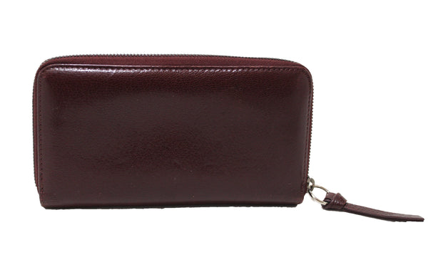 Authentic Jimmy Choo Burgundy Leather Zip Around Wallet