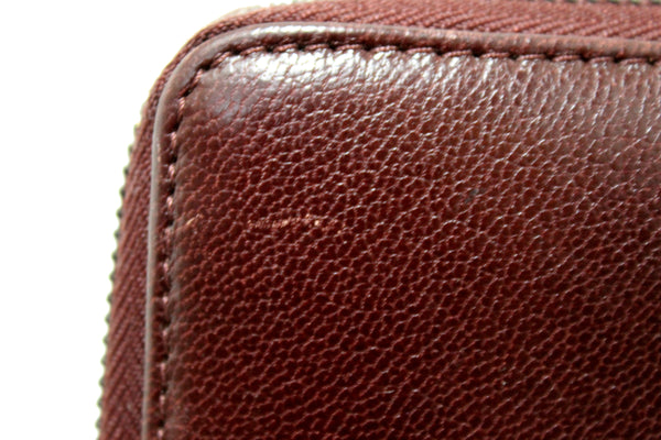 Jimmy Choo Burgundy Leather Zippy Wallet