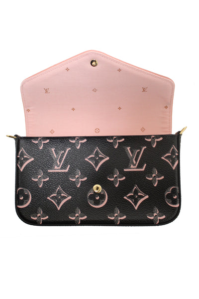 Louis Vuitton Black and Pink Felicie Strap and Go Pochette Bag