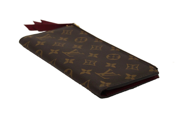 Louis Vuitton Classic Monogram Canvas with Fuchsia Leather Adele Wallet