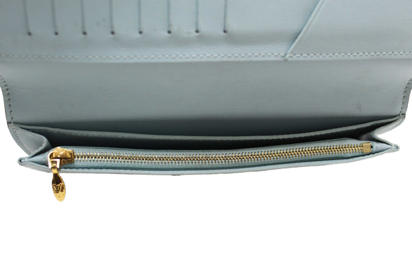 Louis Vuitton Galet Grey Grained Taurillon Leather LV Vertical Wallet