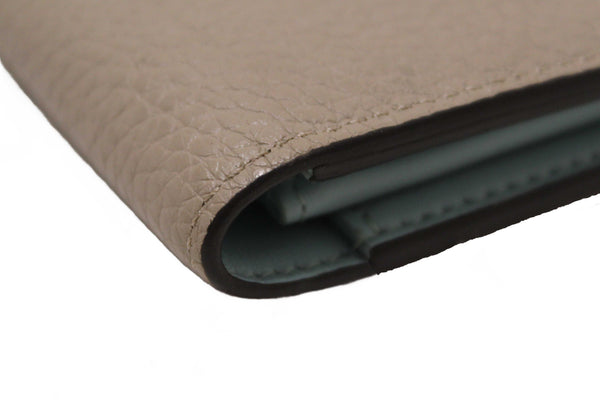 Louis Vuitton Galet Grey Grained Taurillon Leather LV Vertical Wallet