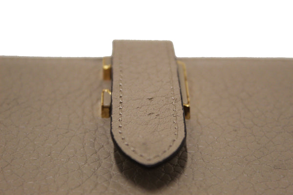 Louis Vuitton Galet Grey Grained Taurillon Leather LV Vertical Wallet