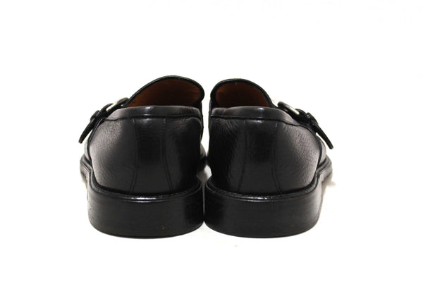 Salvatore Ferragamo Men's Black Caspian Soft Leather Buckle Loafer Dress Shoes Size 7.5