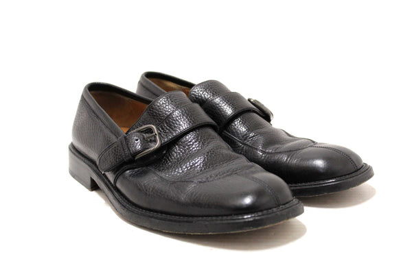 Salvatore Ferragamo Men's Black Caspian Soft Leather Buckle Loafer Dress Shoes Size 7.5