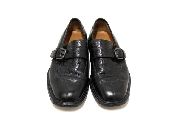 Salvatore Ferragamo Men's Black Caspian Soft Leather Buckle Loafer Dress Shoes Size 7.5