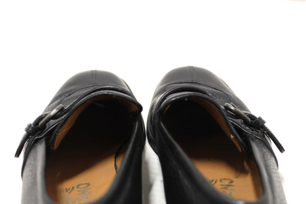 Salvatore Ferragamo Men's Black Caspian Soft Leather Buckle Loafer Dress Shoes Size 7.5