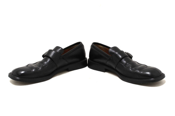Salvatore Ferragamo Men's Black Caspian Soft Leather Buckle Loafer Dress Shoes Size 7.5