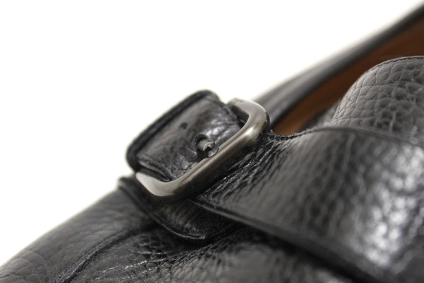 Salvatore Ferragamo Men's Black Caspian Soft Leather Buckle Loafer Dress Shoes Size 7.5