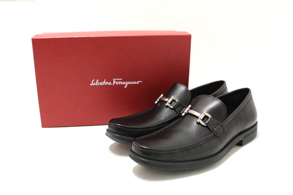 Salvatore Ferragamo Men's Black Leather Teblado Loafer Dress Shoes size 8